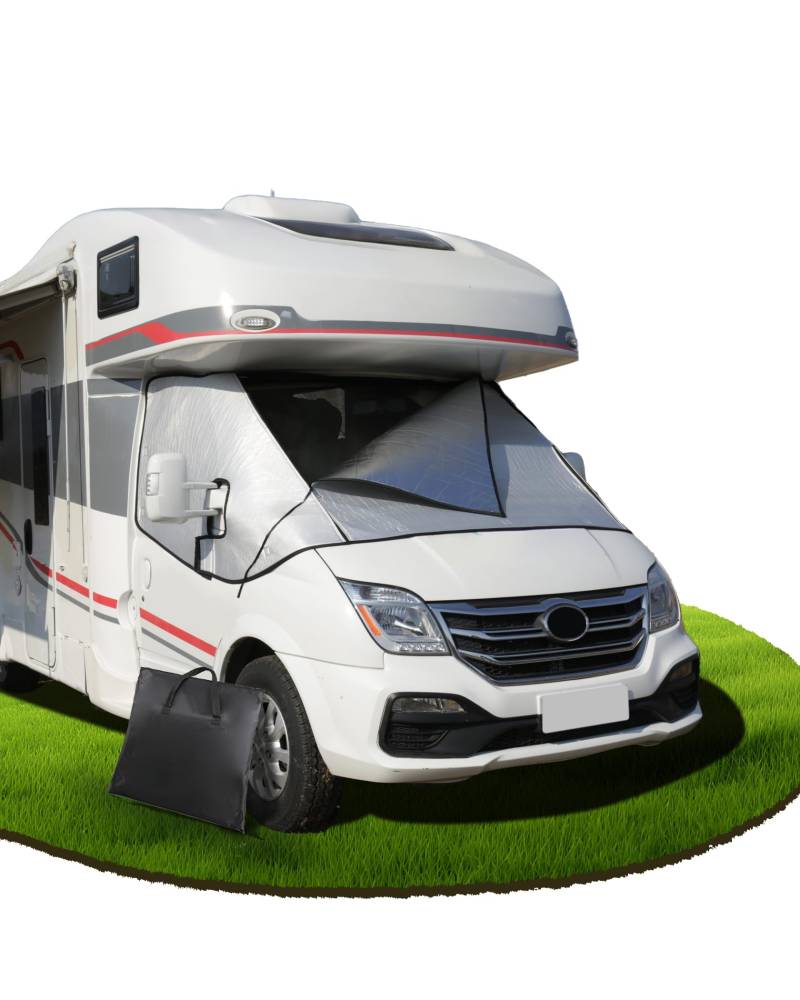 Ezcasch Frontscheibenabdeckung mit Reißverschluss, Umfassender Schutz vor Sonnen, Kalt und Staub, Silberne Scheibenabdeckung für FIAT Ducato Peugeot Boxer Citroen Jumper X250/290 ab 2006 von Ezcasch