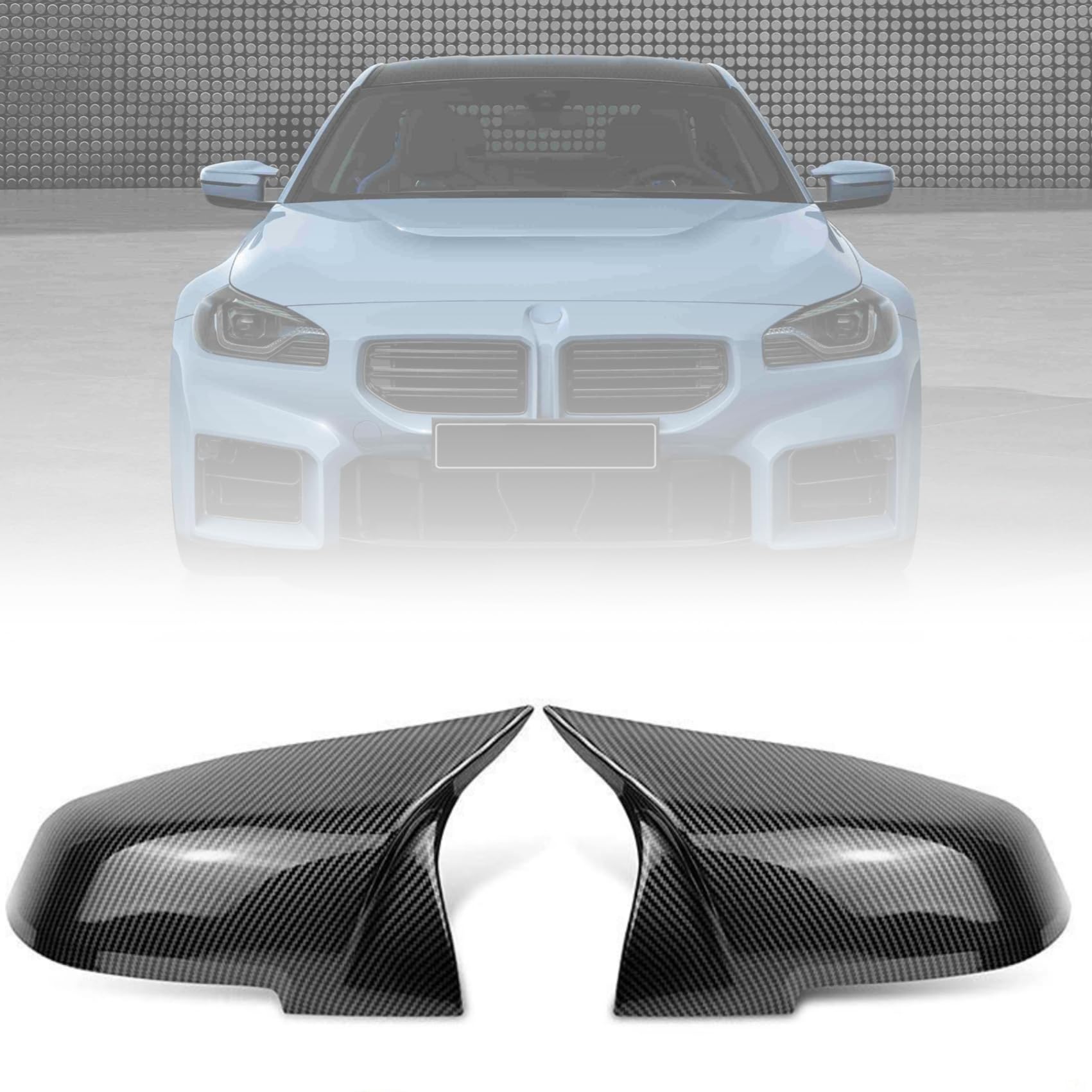 Ezweiji F30 Spiegelkappen, 1 Paar Auto Spiegelkappen Rückspiegelgehäuse Kompatibel für F20 F21 F22 F23 F30 F31 F32 F33 F36 X1 E84 i3 M2(Carbon Fiber Sticker) von Ezweiji