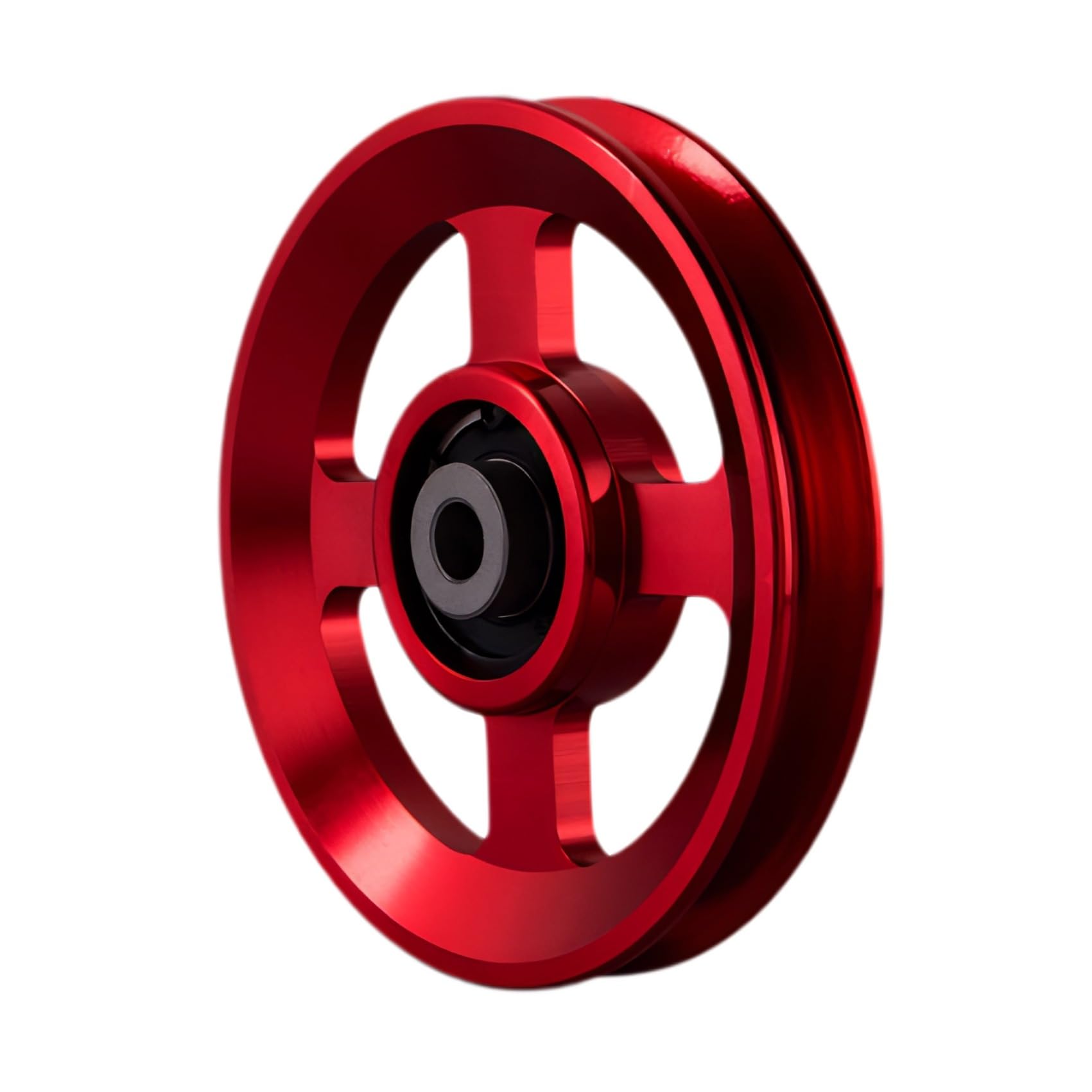 Ezweiji umlenkrollen, aluminiumlegierung Umlenkrolle Fitness Seilrolle Fitnessgeräte Ersatzteil für Home Gym, sportgeräte, garagentor rollensysteme (Rot 88-90mm) von Ezweiji