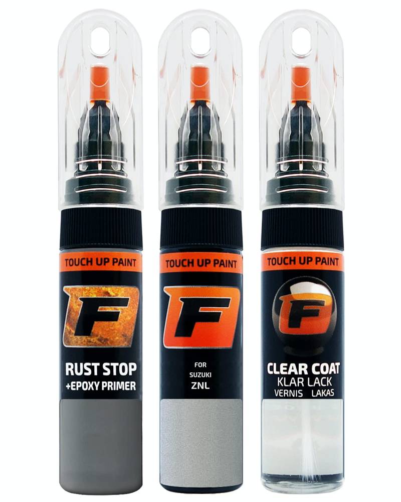 FIRANTO Lackstift Autolack Reparaturset für Suzuki ZNL Pearl White - 3-in-1 Autolack Kratzer Reparaturstift 15ml Grundierung, Klarlack von F FIRANTO