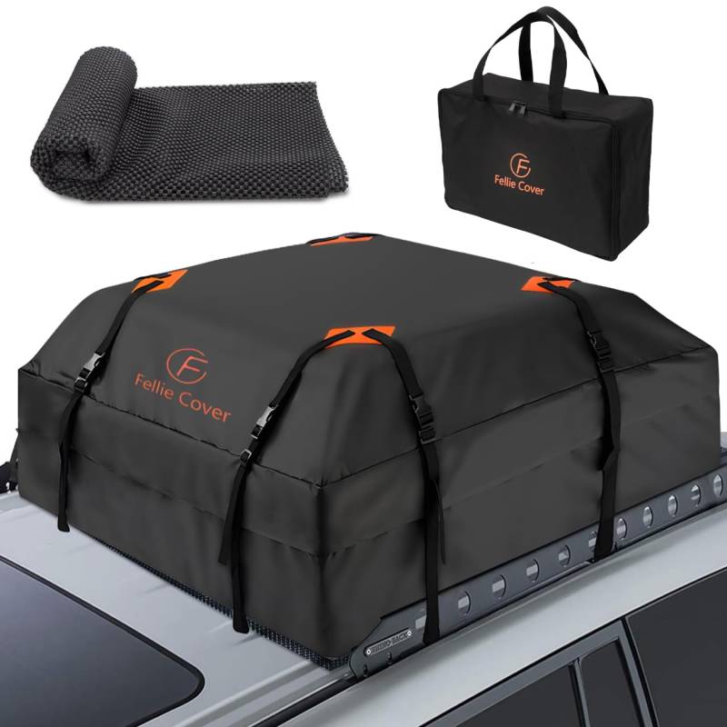 F Fellie Cover Faltbare Dachbox Auto Dachtasche 443L Auto Dachkoffer Gepäckbox Wasserdicht Tragbar Dachboxen Dachgepäckträger Tasche für Reisen und Gepäcktransport, 15.6 Kubikfuß, Schwarz von F Fellie Cover