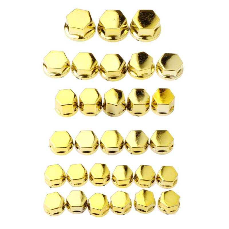 F Fityle Motorradschraubenmuttern Schraubenbedeckungsdeckel Schraubenkappen Motorradteile 30 Teile Alle 8 Farben, Golden von F Fityle