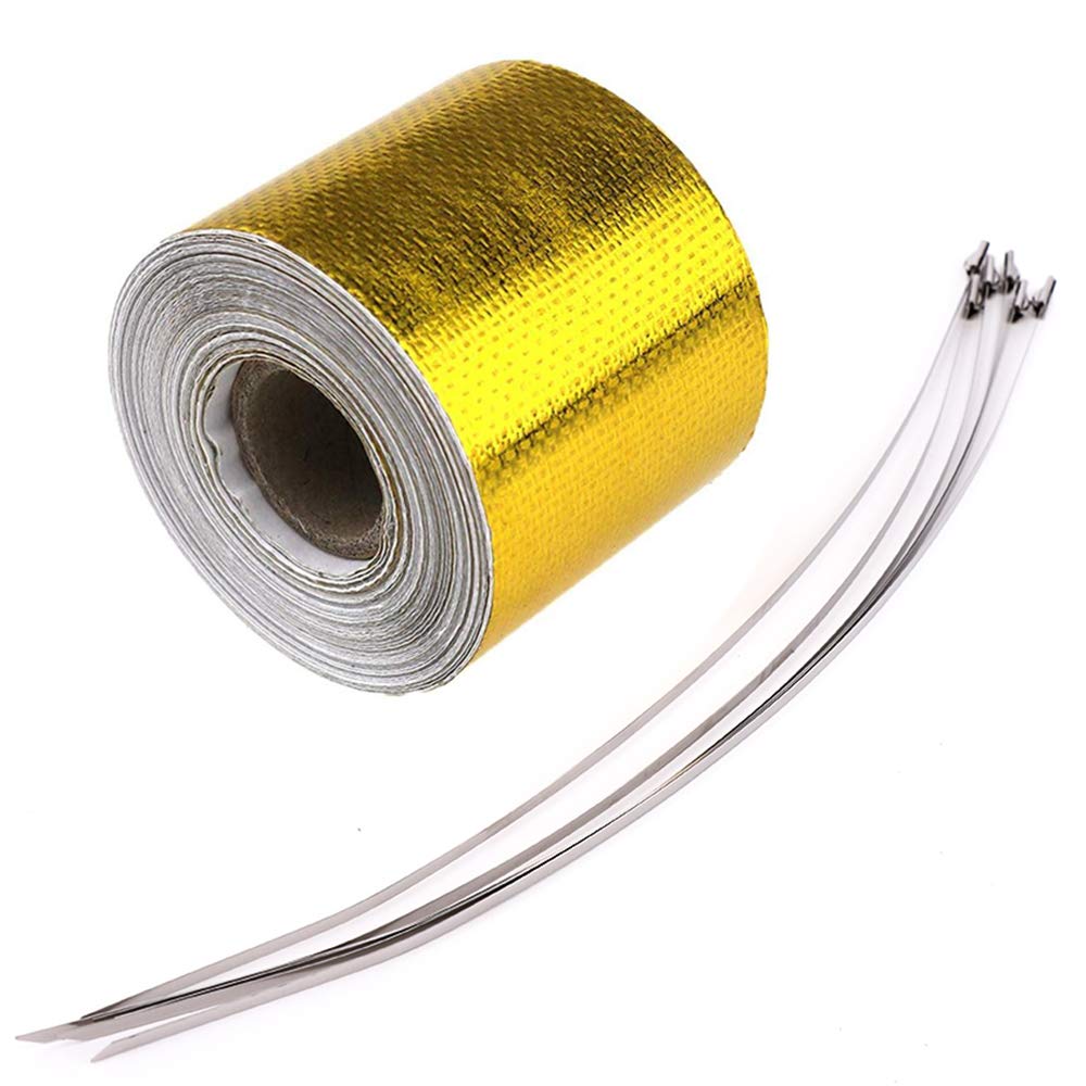 F Season 10m x 5cm Hitzeschutz Band selbstklebend Gold Tape Klebeband hitzeisolierend golden bis 450°C F Season 10m x 5cm Hitzeschutz Band selbstklebend Gold Tape Klebeband hitzeisolierend golden bis 450°C von F Season