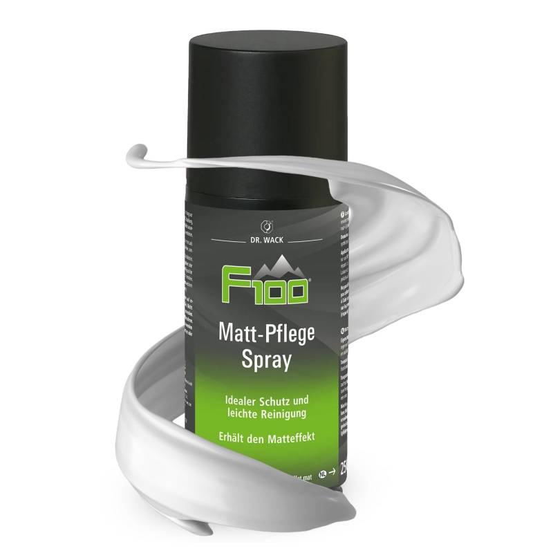 DR. WACK F100 Matt-Pflege Spray 250 ml - Fahrrad Lackspray mit Abperl-Effekt - Pflegespray für langanhaltenden Schutz - Für matte Oberflächen & Helme geeignet - Hochwertige Fahrradpflege von Dr. Wack