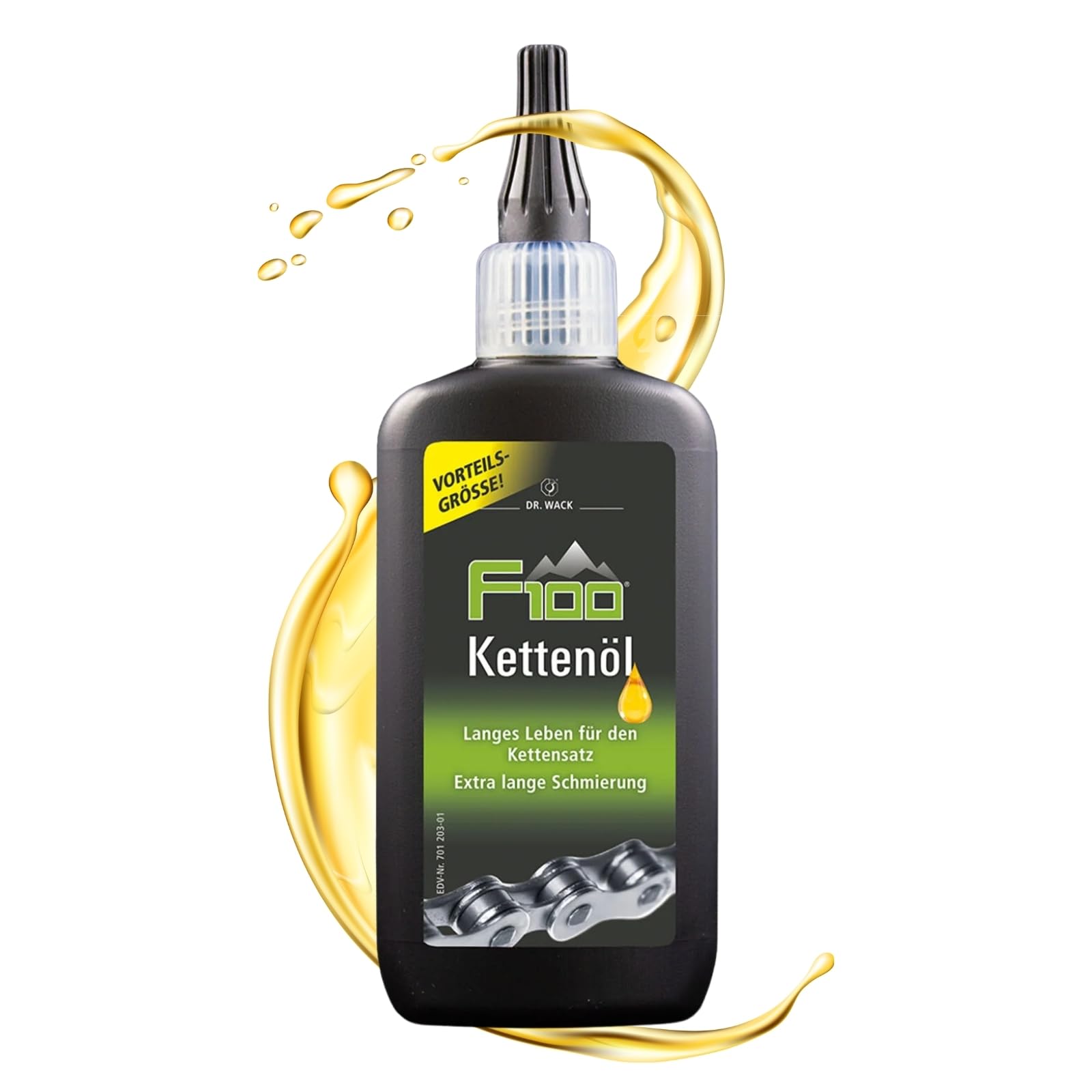 DR. WACK F100 Kettenöl für Fahrrad 100 ml - Kettenschmiermittel für weniger Verschleiß & Reibung - Kettenpflegeöl mit Langzeitwirkung - Schmiermittel für alle Fahrräder - Hochwertige Fahrradpflege DR. WACK F100 Kettenöl für Fahrrad 100 ml - Kettenschmiermittel für weniger Verschleiß & Reibung - Kettenpflegeöl mit Langzeitwirkung - Schmiermittel für alle Fahrräder - Hochwertige Fahrradpflege von Dr. Wack