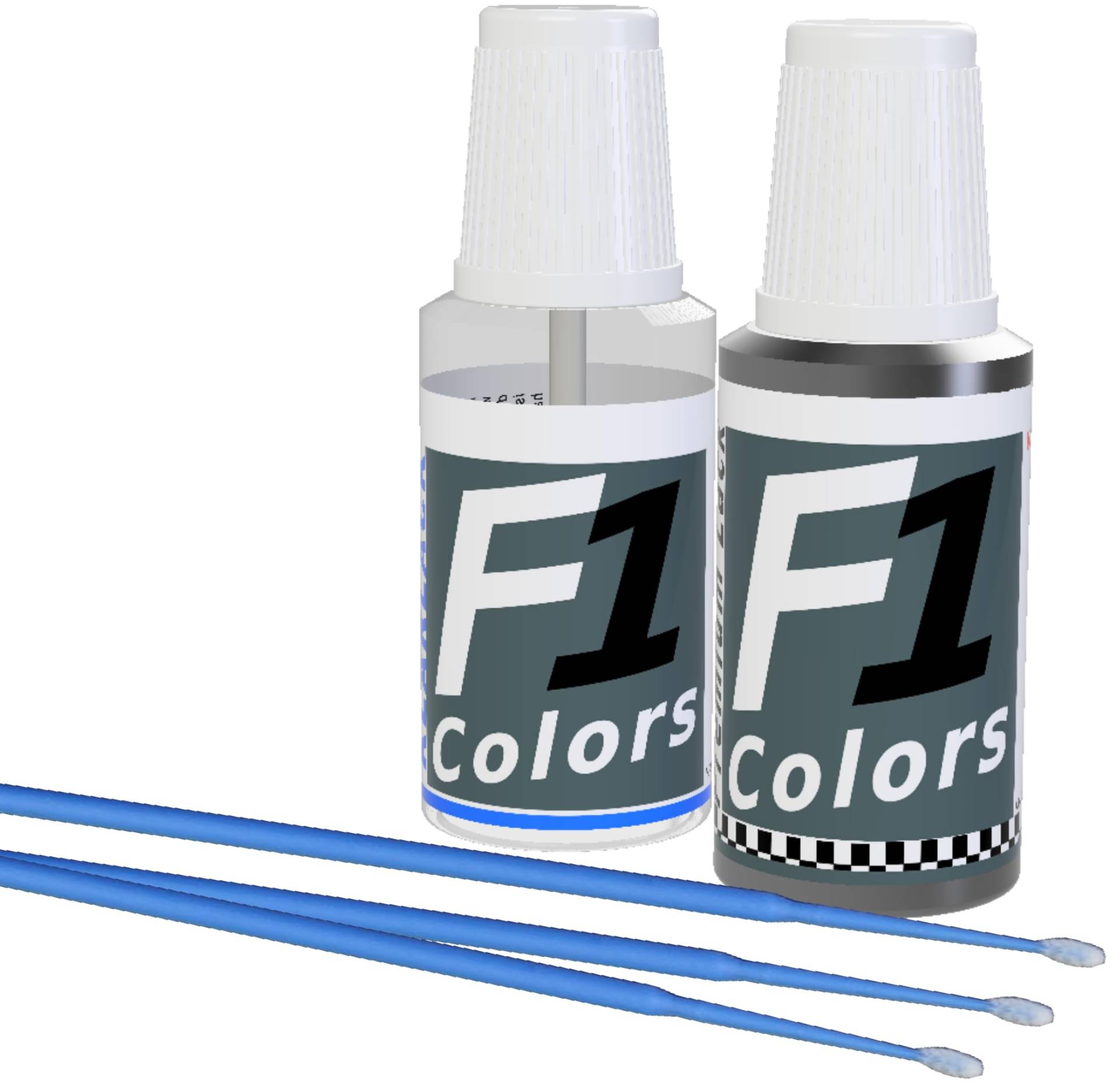 F1COLORS Lackstift Set für VW Audi LD5Q Shadow Blue Pearl 2x20ml inkl.6X Tupfer #66 von F1COLORS