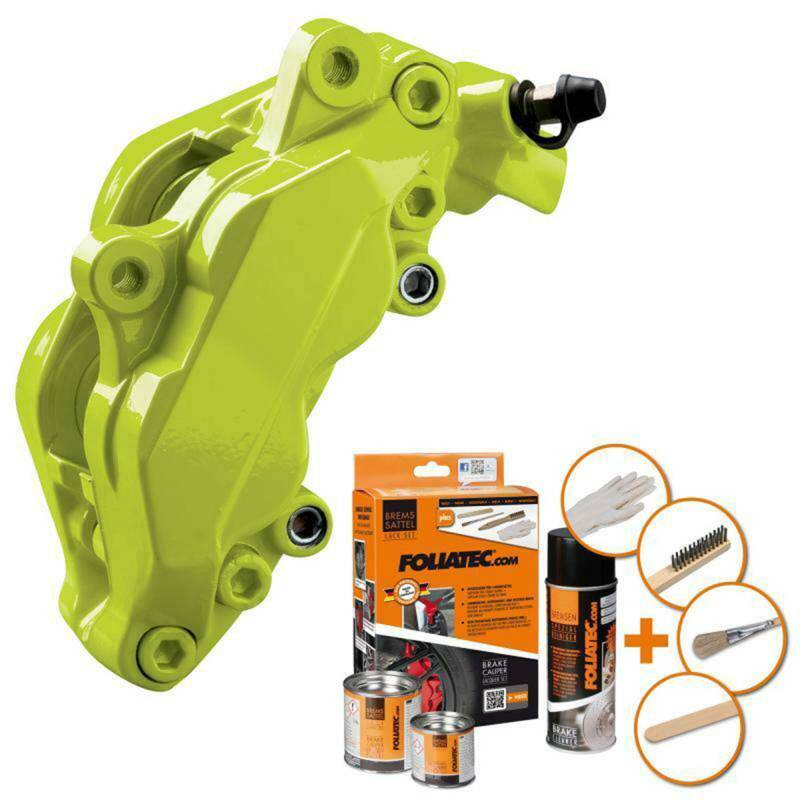 F2 Foliatec Bremssattellack Motorlack Toxic Green Grün für 4 Bremssattel + Reiniger von F2