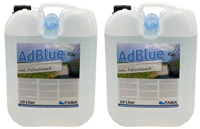 FABA Adblue® SCR Harnstofflösung 2 x 10L inkl. Ausgießer von FABA