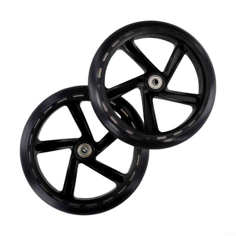 FACAIIO Hochgeschwindigkeits-Lager-Roller, PU, leiser Ersatz für Trolleys, 125 mm - 200 mm, schwarz, 2er-Pack (200 mm x 40 mm, lichtdurchlässig) von FACAIIO