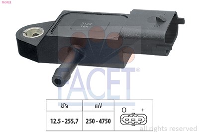 Facet Sensor, Ladedruck [Hersteller-Nr. 10.3122] für Dacia, Nissan, Opel, Renault, Suzuki, Vauxhall von FACET