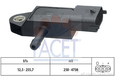 Facet Sensor, Ladedruck [Hersteller-Nr. 10.3122] für Dacia, Nissan, Opel, Renault, Suzuki, Vauxhall von FACET