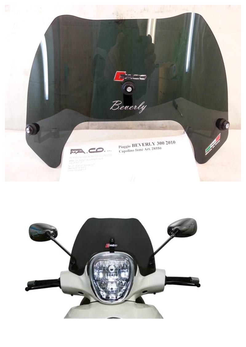 Windschild Rauchgrau niedrig Piaggio Beverly 300 2010-125i von FACO