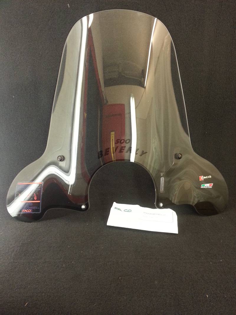 FACO Windschutzscheibe Piaggio Beverly 500 - Tourer 125-250-300-400 4T. (08-10) Frontscheibe, Transparent, Hartglas, 4 mm von FACO