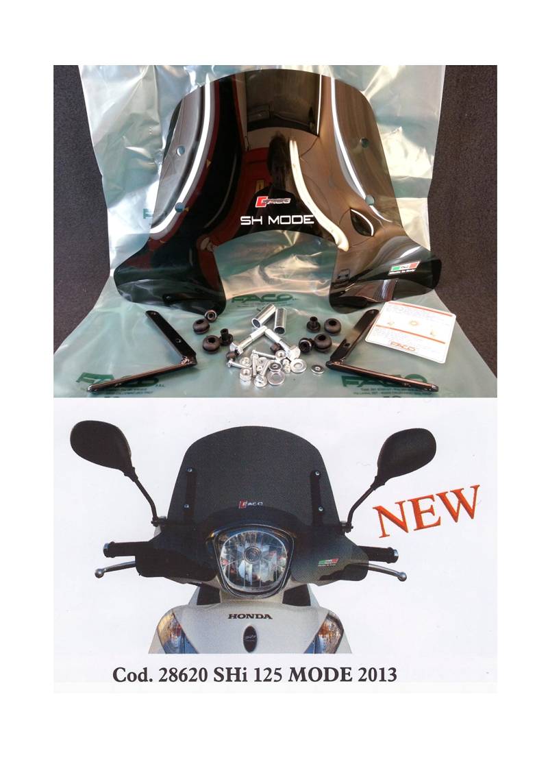 COD. 28620 Smoky Dark Windschutzscheibe Honda SH 125 von Faco