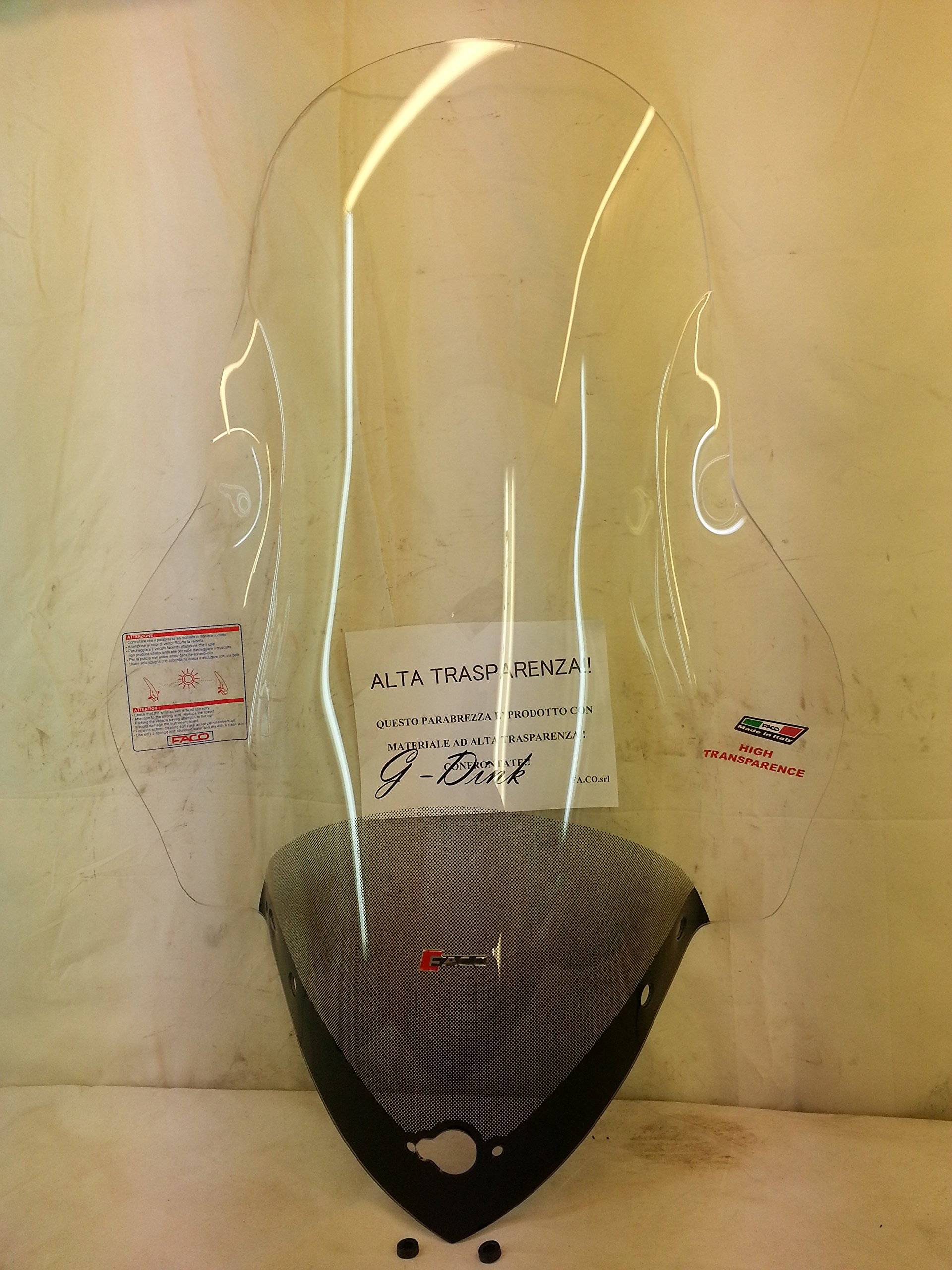 FACO Windschutzscheibe für Kymco G-Dink 125-300 (2012-2016), Basic, Clear, In-kanal, Motorrad von FACO