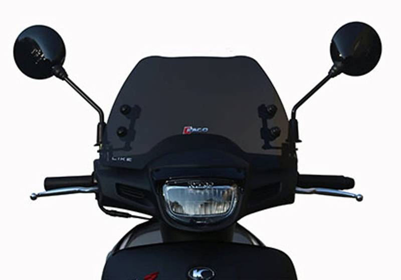 Windschild Kymco Like 125 S (ab 2021) dunkelgrau mit lackierten Stangen Art. 29155 von PGONA