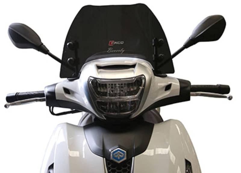 FACO Windschild Rauchgrau dunkel Piaggio Beverly 300-400 HPE ab 2021, In-kanal Installation, Artikelnummer 29120 von FACO