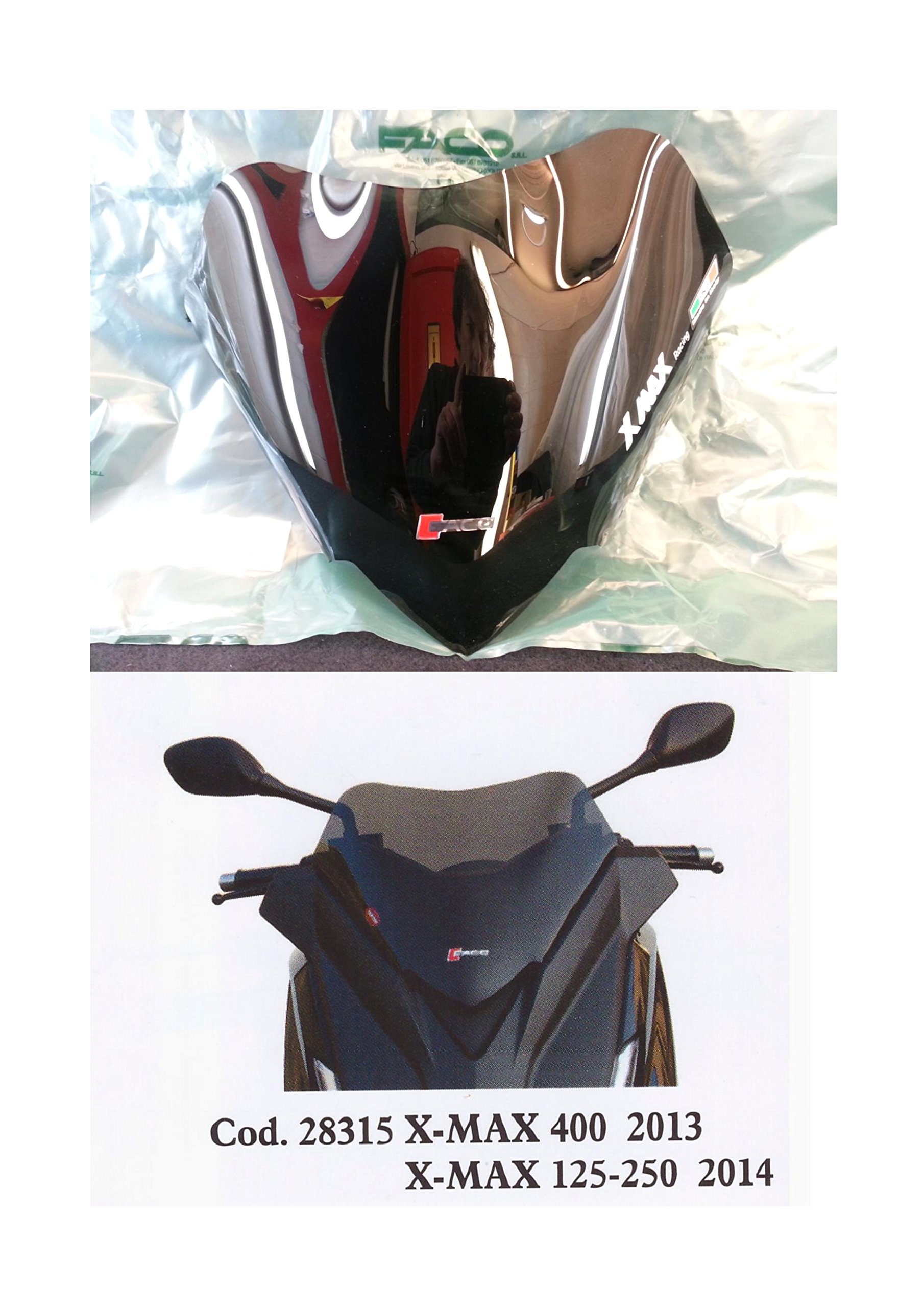 Windschild Rauchgrau dunkel Yamaha X-Max 400cc 2013 und 125/250cc 2014 (3. Serie) Artikelnummer 28315 von FACO