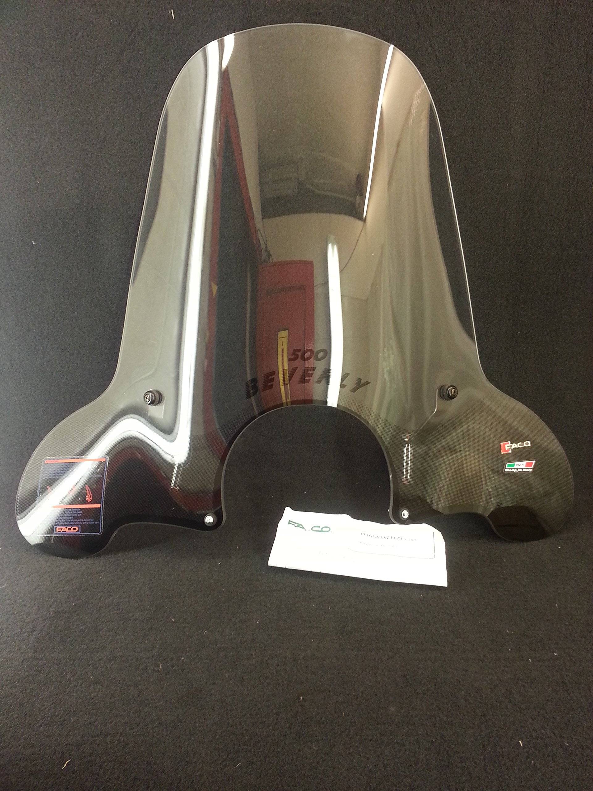 FACO Windschutzscheibe Piaggio Beverly 500 - Tourer 125-250-300-400 4T. (08-10) Frontscheibe, Transparent, Hartglas, 4 mm von FACO