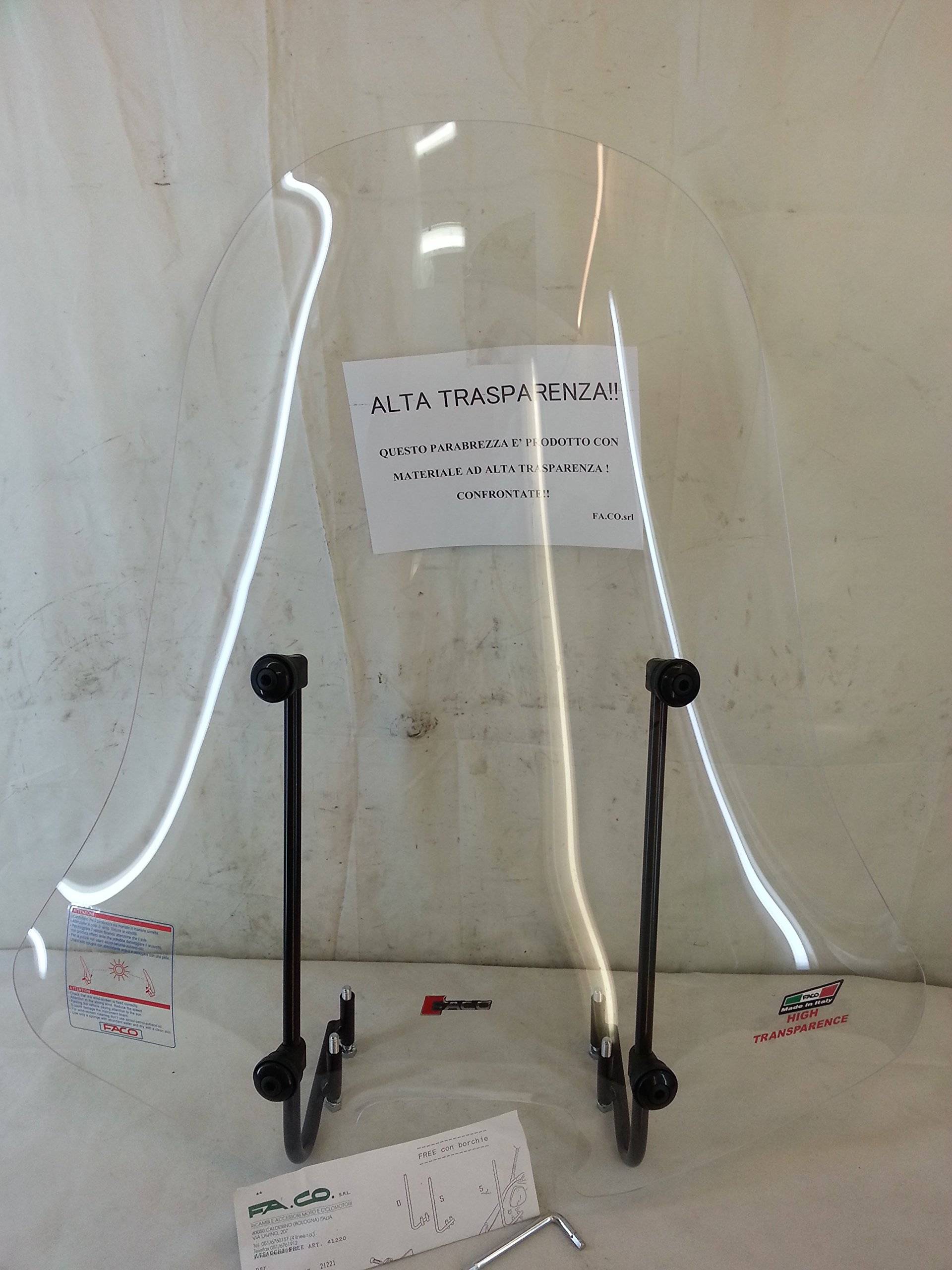 FACO Windschutzscheibe Piaggio FREE 50-100 cc, Klassisch, Transparent, Bolzenmontage, Motoroller FACO Windschutzscheibe Piaggio FREE 50-100 cc, Klassisch, Transparent, Bolzenmontage, Motoroller von FACO