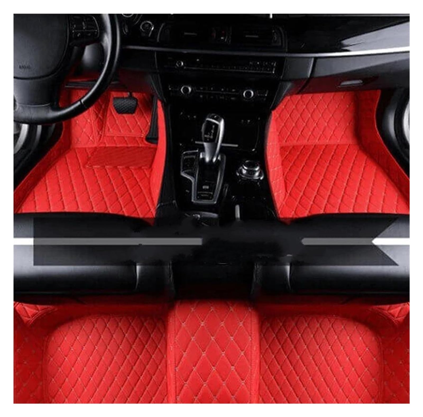Fußmatten Auto Auto Fußmatten Für Toyota Für Yaris Hybrid 2021-2023 5 Sitzer Leder Auto Teppich Boden Matte Auto Zubehör Automatten (Farbe : Rot) von FACSER