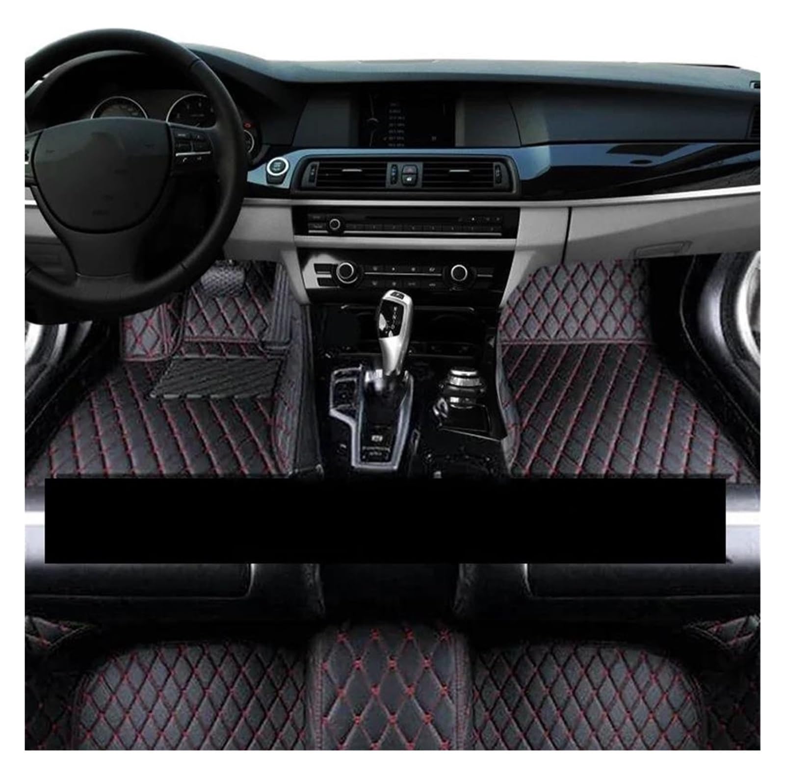 Fußmatten Auto Auto Fußmatten Für Toyota Für Yaris Hybrid 2021-2023 5 Sitzer Leder Auto Teppich Boden Matte Auto Zubehör Automatten (Farbe : Schwarz Rot) von FACSER