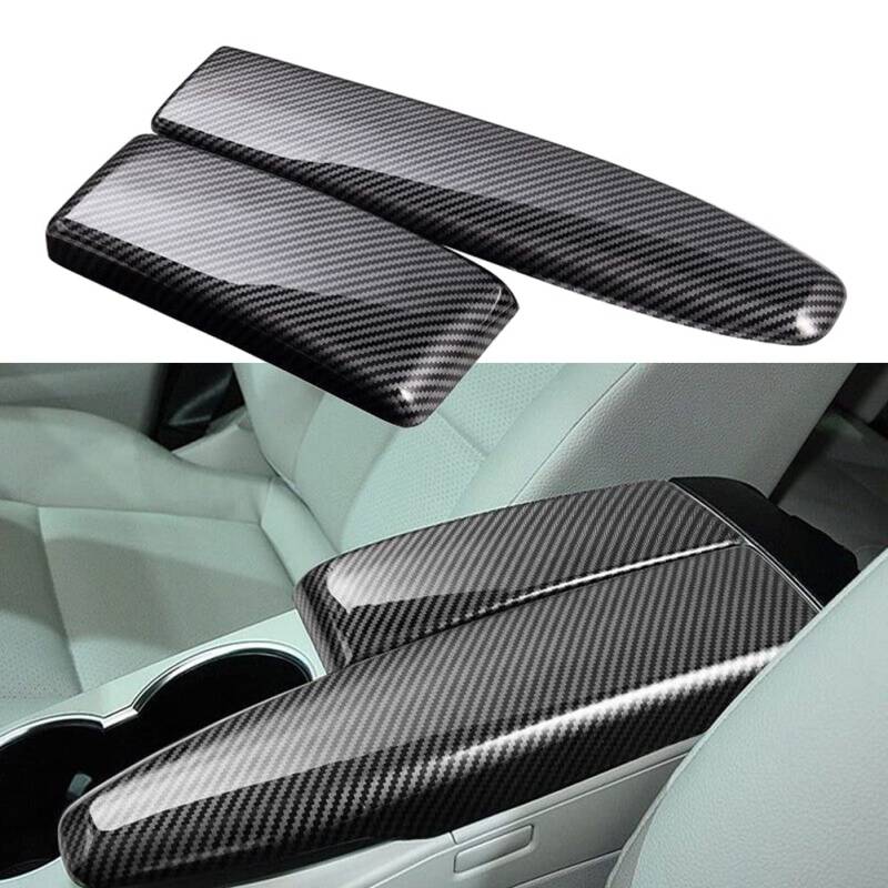 2 stücke Auto Konsole Armlehne Box Panel Abdeckung Trim Kohlefaser Textur für Benz C W204 E W212 Innenraum Auto Zubehör von FACULX