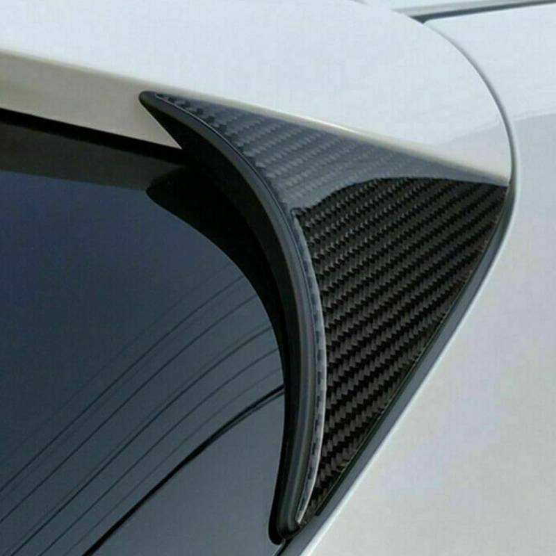 Für FACULX 2 Stück/Set Heckscheiben-Seitenflügelabdeckung, 2 Stück Kohlefaser Heckscheibenspoiler Seitenflügelabdeckung Zierrahmen für Mazda 3 für Axela 2014 2015 2016 2017 2018 von FACULX