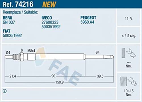 FAE 74216 Glühkerze von FAE