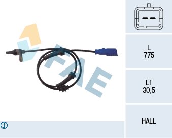Sensor, Raddrehzahl Hinterachse FAE 78013 von FAE