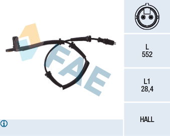 Sensor, Raddrehzahl Vorderachse FAE 78027 von FAE