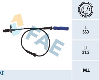 Sensor, Raddrehzahl Vorderachse FAE 78045 von FAE