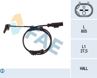 Sensor, Raddrehzahl Vorderachse FAE 78048 von FAE