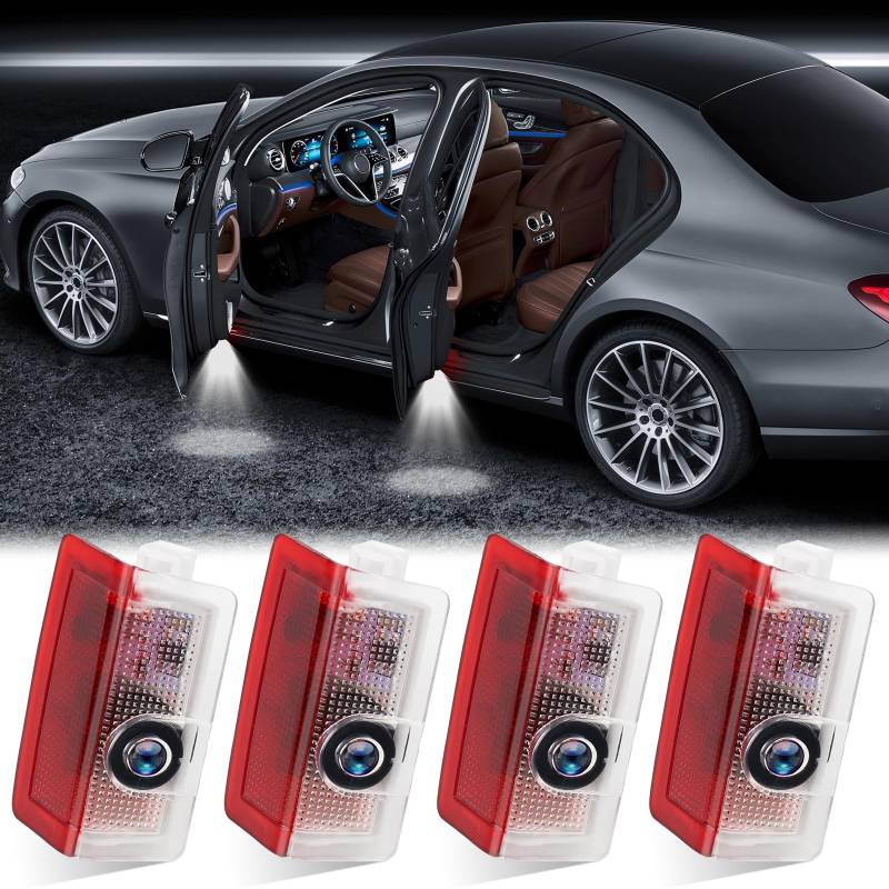 FAELNK Autotür LED Licht Logo Projektor Einstiegsbeleuchtung 4 Stück Autotür Beleuchtung Autotür Logo Projektor Kompatibel Mercedes Benz für A B C E M G AMG er W166 W176 W205 W212 von FAELNK