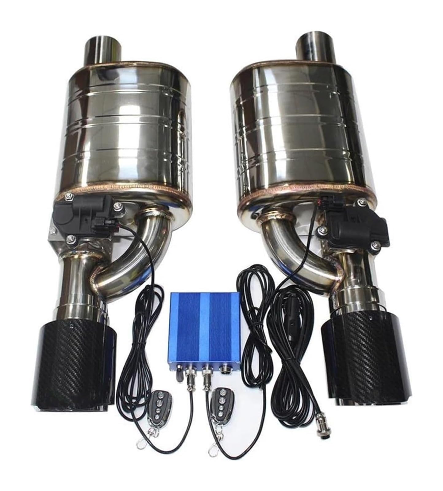 Auspuffblende Auto Auspuff System Elektrische Ventil Control Rohr Kit Einstellbare Winkel Schalldämpfer Edelstahl Universal 1 Paar(51MM C) von FAHBSTR