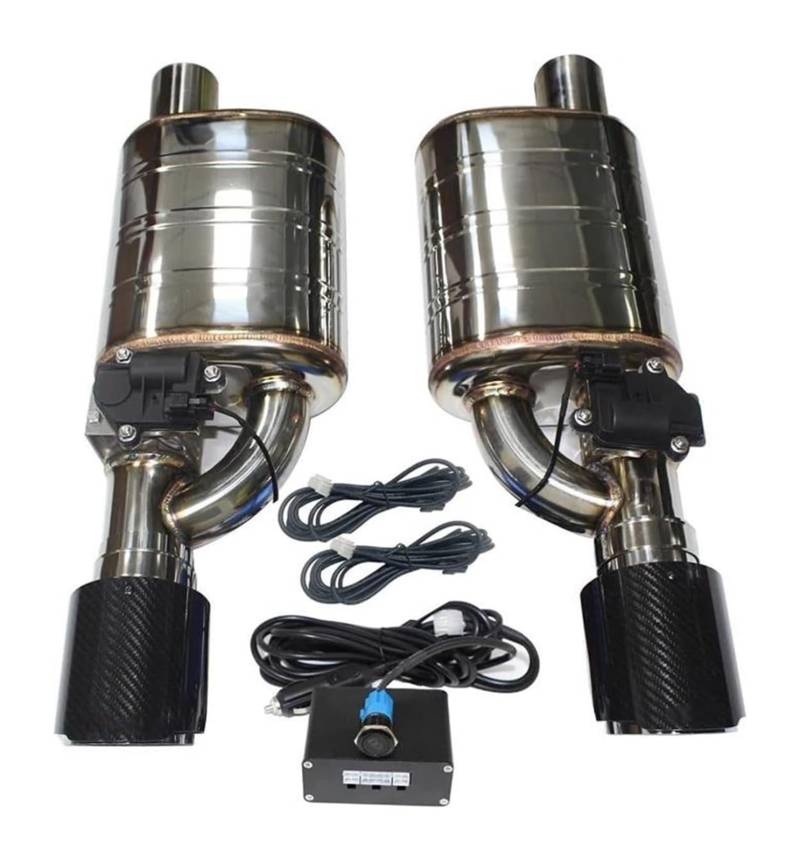 Auspuffblende Auto Auspuff System Elektrische Ventil Control Rohr Kit Einstellbare Winkel Schalldämpfer Edelstahl Universal 1 Paar(63MM E) von FAHBSTR