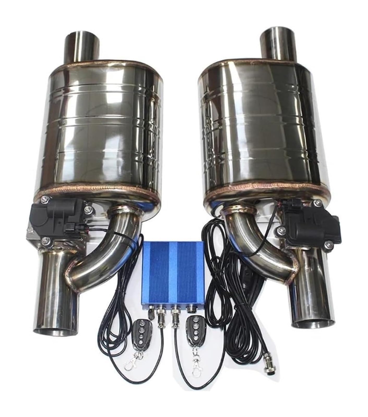 Auspuffblende Auto Auspuff System Elektrische Ventil Control Rohr Kit Einstellbare Winkel Schalldämpfer Edelstahl Universal 1 Paar(70MM B) von FAHBSTR