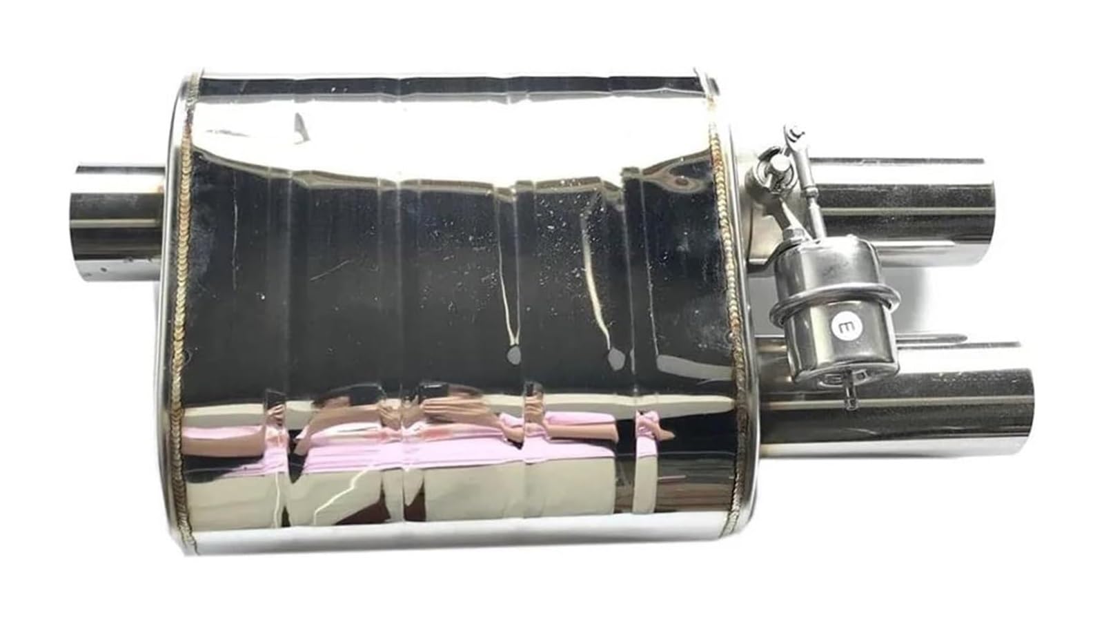 Auspuffblende Auto Auspuffrohr Vakuumpumpe Schalldämpfer Mit Variablem Ventil Edelstahl Universell 63 Mm 76 Mm Flache Form 2 Ausgänge(51 Body) von FAHBSTR