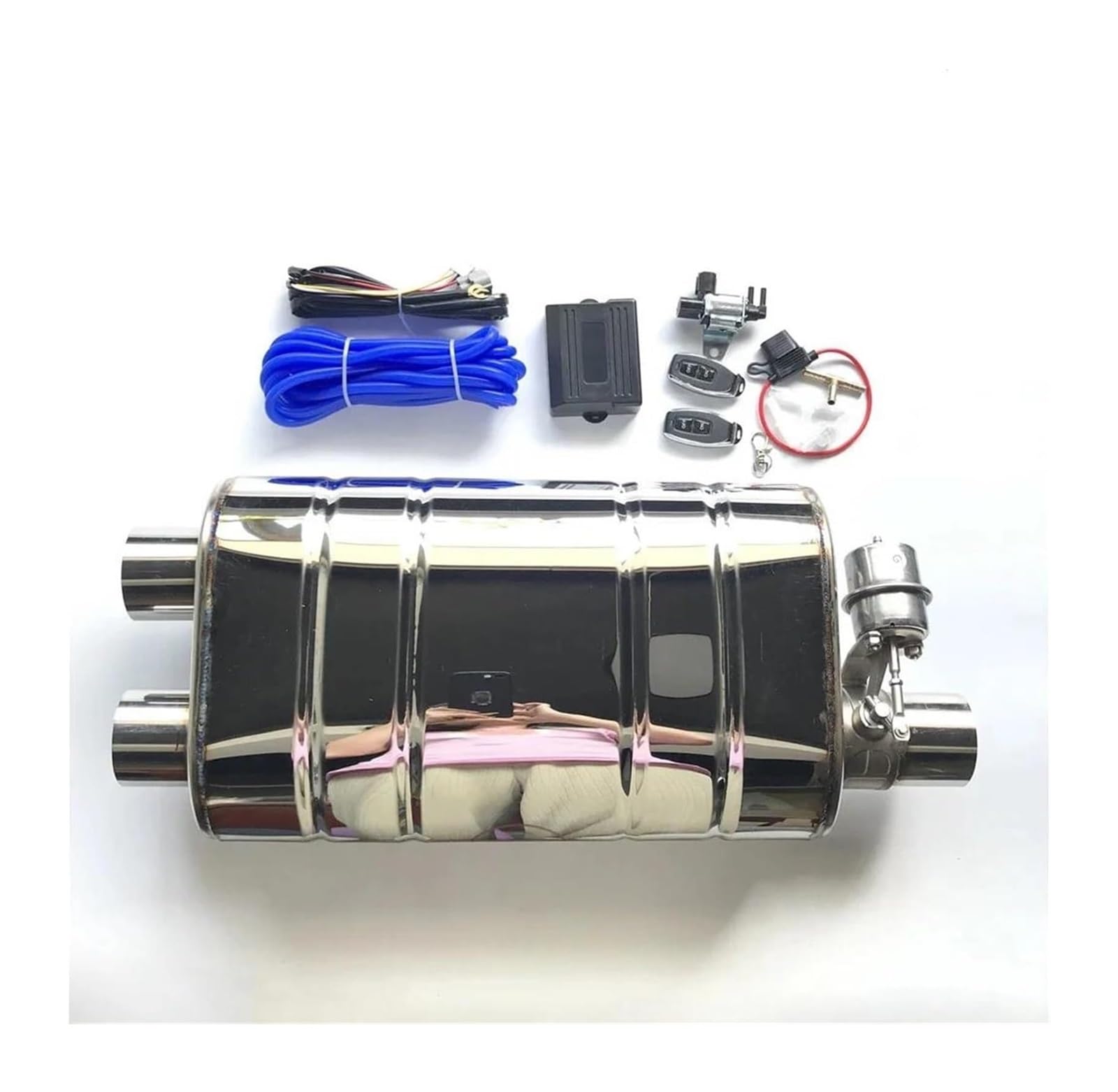 Auspuffblende Auto Auspuffrohr Vakuumpumpe Variabler Ventilschalldämpfer Fernbedienung Edelstahl Universell 63 Mm 2,5 Zoll(B+Control) von FAHBSTR