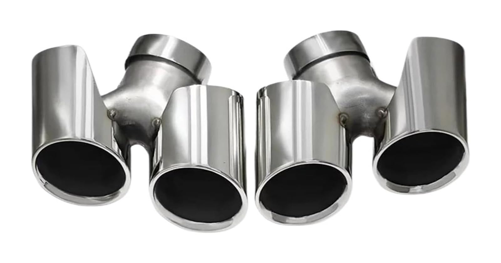 Auspuffblende Für 911 2011 2012 2013-2018 Auspuffspitzen Quadratisches Endrohr Upgrade Rundes Vierfach Düsensystem Aus Edelstahl(2016 to 2018 Silver) von FAHBSTR