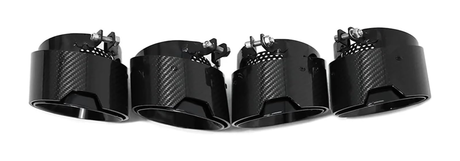 Auspuffblende Für B&MW Für X3M X4M F97 F98 Auto Carbon Fiber Auspuffrohr Direkt Stecker Schalldämpfer Spitze Düse Schwanz 4 Stücke(Schwarz) von FAHBSTR