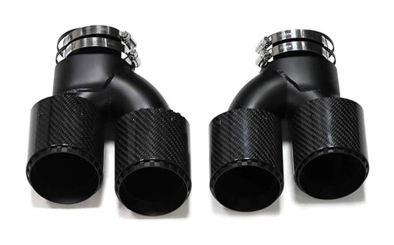 Auspuffblende Für B&MW G22 G23 G26 440i 2019+ Auto Carbon Fiber Auspuff Endrohr Edelstahl Schalldämpfer Spitze Düse(Carbon Fiber E) von FAHBSTR