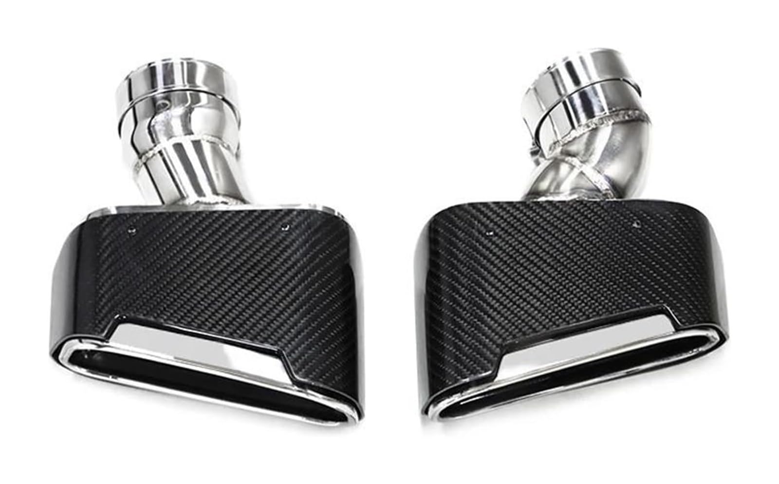 Auspuffblende Für B&MW G30 G31 530i 528i Carbon Fiber Auto Auspuff Tip Schalldämpfer Endrohr System Düse Tuning 1 Paar(Silber) von FAHBSTR