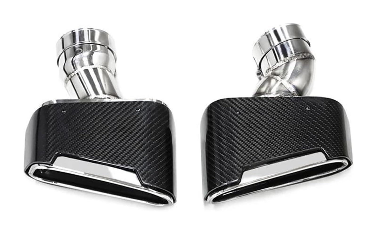 Auspuffblende Für B&MW G30 G31 530i 528i Carbon Fiber Auto Auspuff Tip Schalldämpfer Endrohr System Düse Tuning 1 Paar(Silber) von FAHBSTR