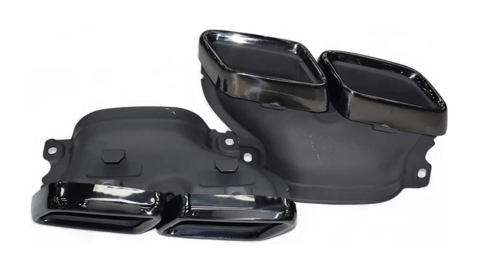 Auspuffblende Für B&enz Für AMG W205 C63S W205 S205 C205 A205 Carbon Fiber Rechteck Schalldämpfer Spitze Upgrade Auspuff Endrohr(Schwarz) von FAHBSTR