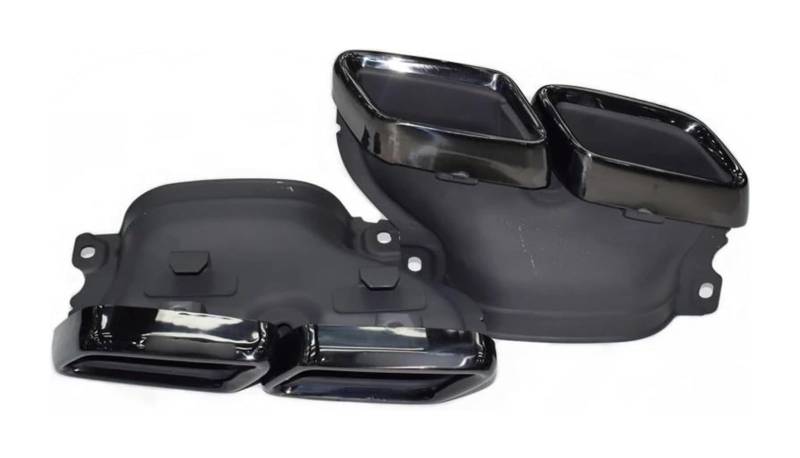 Auspuffblende Für B&enz Für AMG W205 C63S W205 S205 C205 A205 Carbon Fiber Rechteck Schalldämpfer Spitze Upgrade Auspuff Endrohr(Schwarz) von FAHBSTR