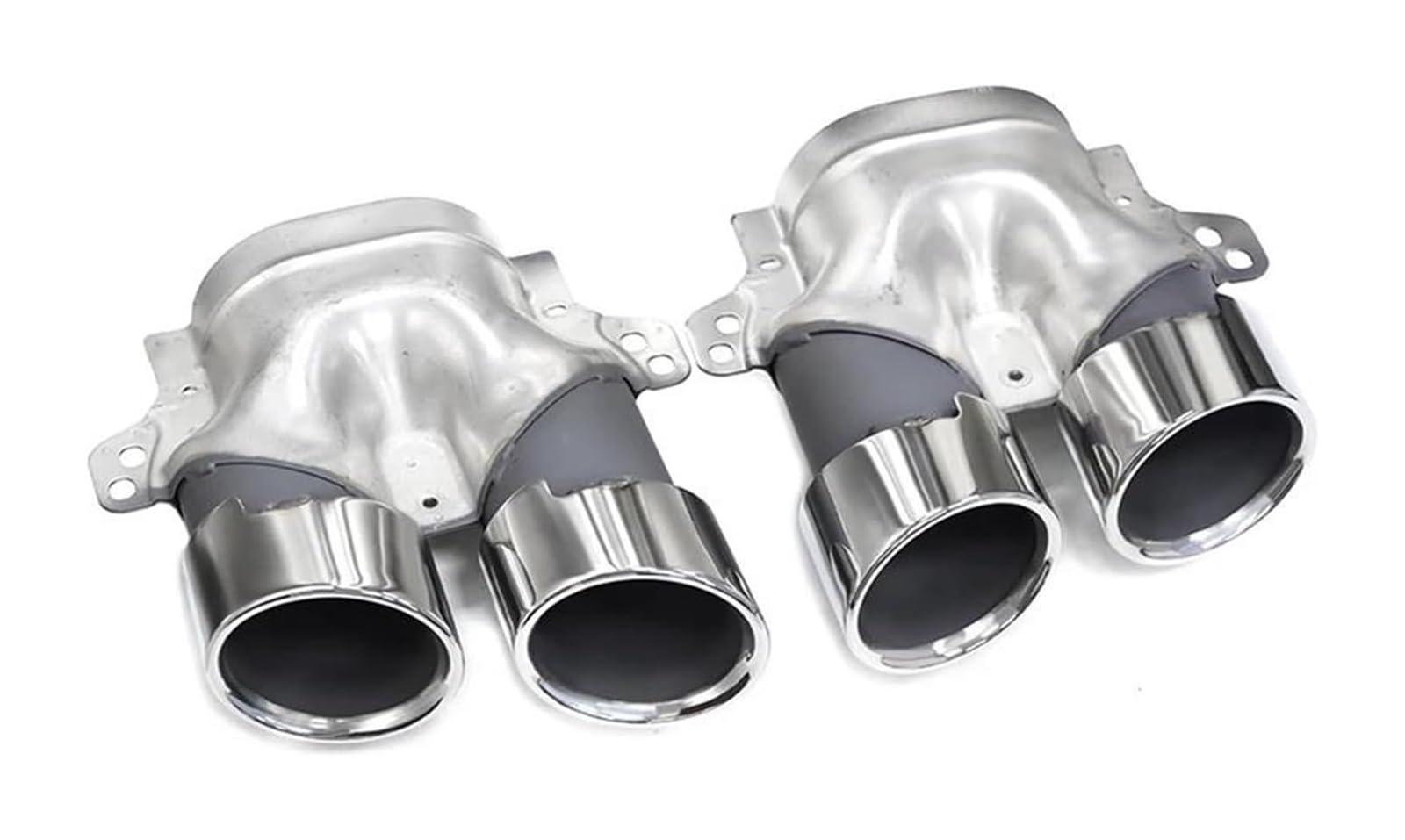 Auspuffblende Für B&enz W205 C205 S205 A205 C43 2019+ Quad Auto Auspuffblende Schalldämpfer Edelstahl Endrohrsystem Düse 2-tlg(Silber) von FAHBSTR