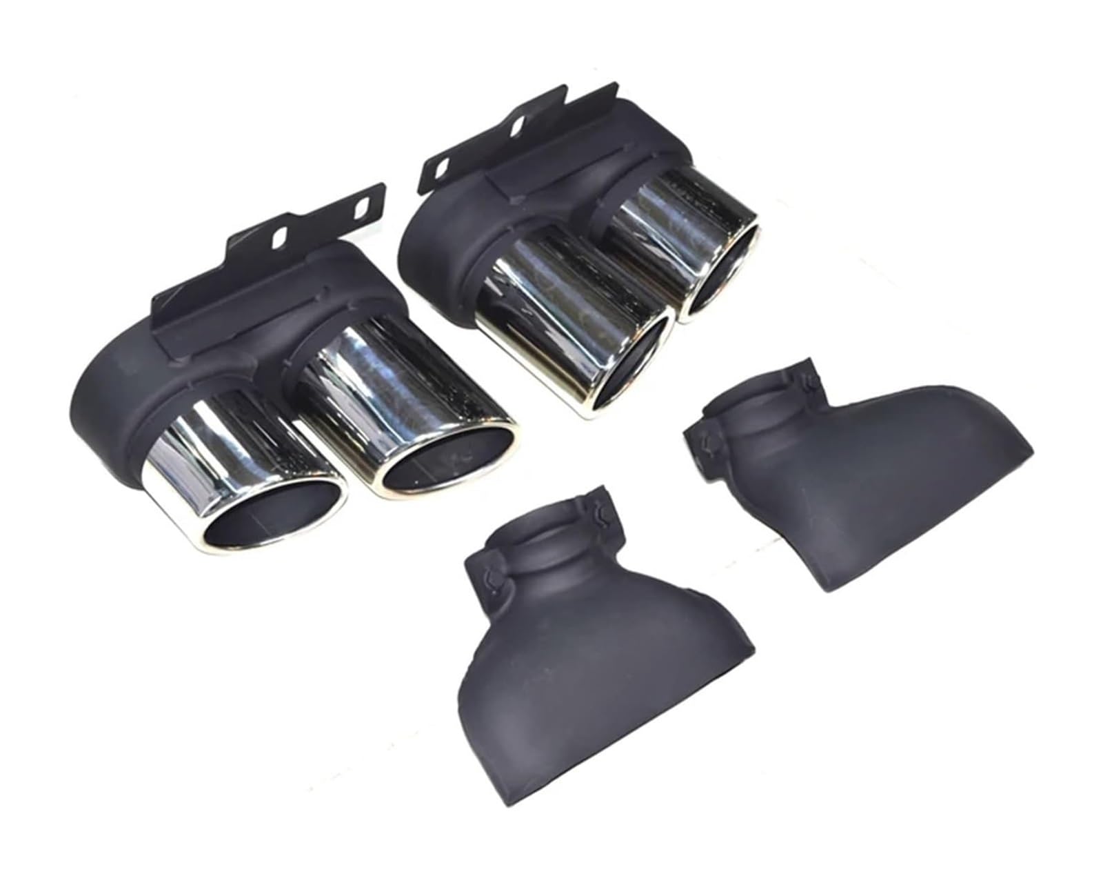 Auspuffblende Für C8 A6 A7 2018 2019 2020 2021 2022 2023 Upgrade Für S6 S7 Auspuffumbau 4 Auslass Carbonfaser Schwarz Endrohr Schalldämpfer(Silber) von FAHBSTR