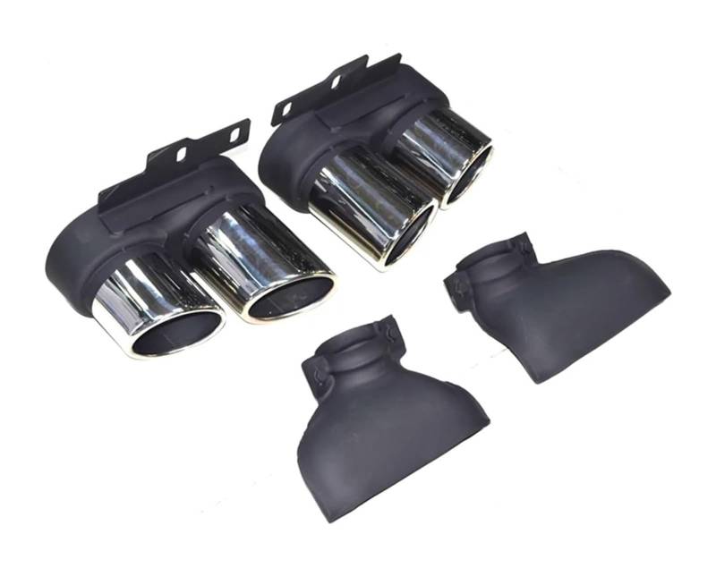 Auspuffblende Für C8 A6 A7 2018 2019 2020 2021 2022 2023 Upgrade Für S6 S7 Auspuffumbau 4 Auslass Carbonfaser Schwarz Endrohr Schalldämpfer(Silber) von FAHBSTR