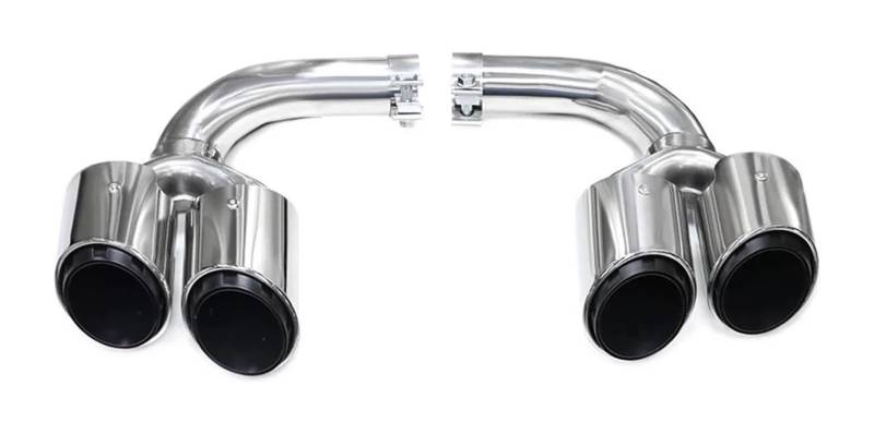Auspuffblende Für Cayenne 2018 2019 2020 2021 2022 2023 2024 Upgrade Triple Quad Sport Endrohr Auspuff Schalldämpfer Installation(Gasoline Silver) von FAHBSTR